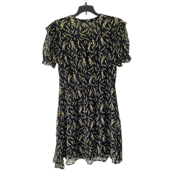 Ba&sh Matcha Black Yellow Floral Print Dress size small Puff sleeve Mini - Picture 6 of 9